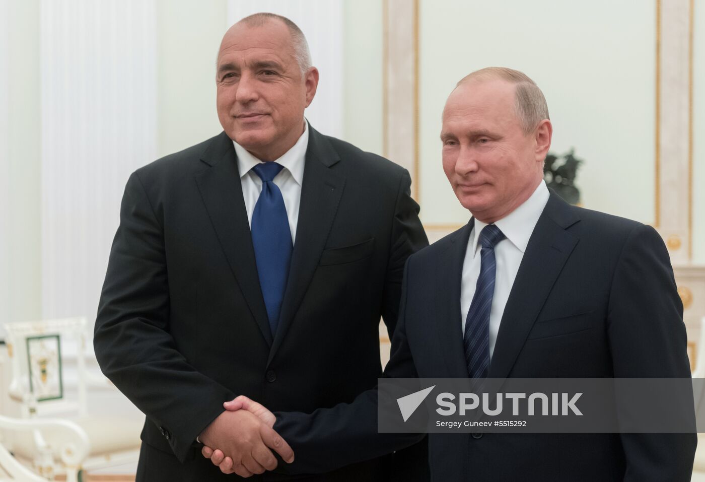 Russian President Vladimir Putin meets with Prime Minister of Bulgaria Boyko Borisov