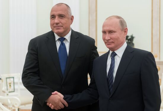 Russian President Vladimir Putin meets with Prime Minister of Bulgaria Boyko Borisov