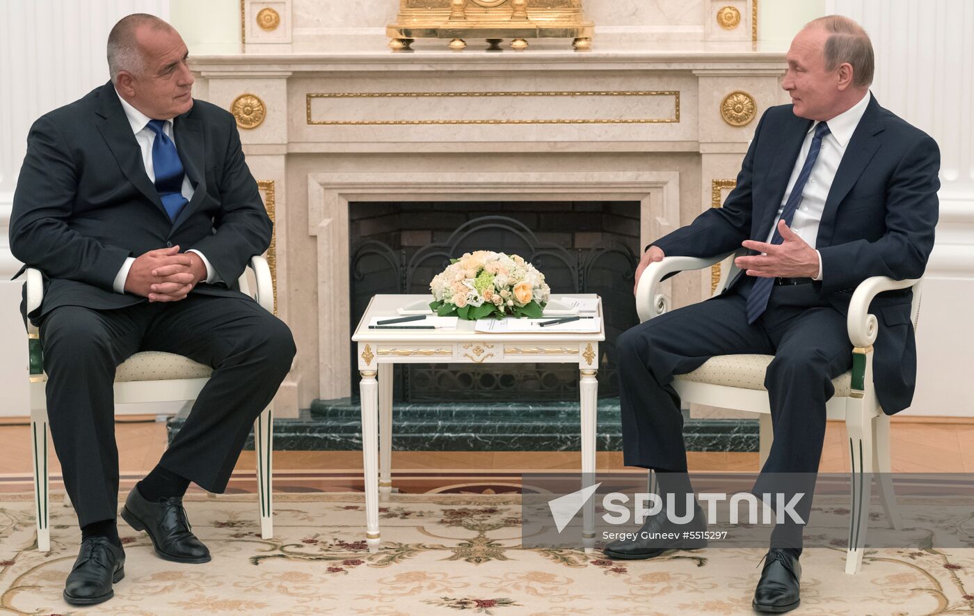 Russian President Vladimir Putin meets with Prime Minister of Bulgaria Boyko Borisov