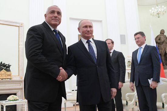 Russian President Vladimir Putin meets with Prime Minister of Bulgaria Boyko Borisov