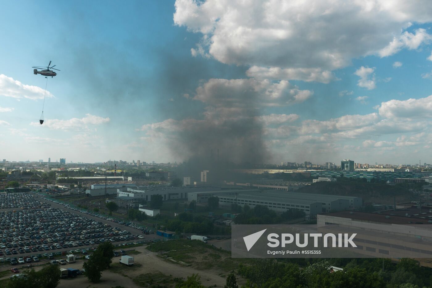 Fire in Moscow's Pechatniki District