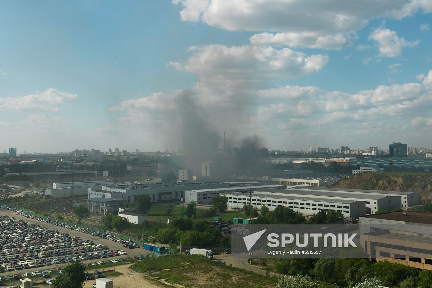 Fire in Moscow's Pechatniki District