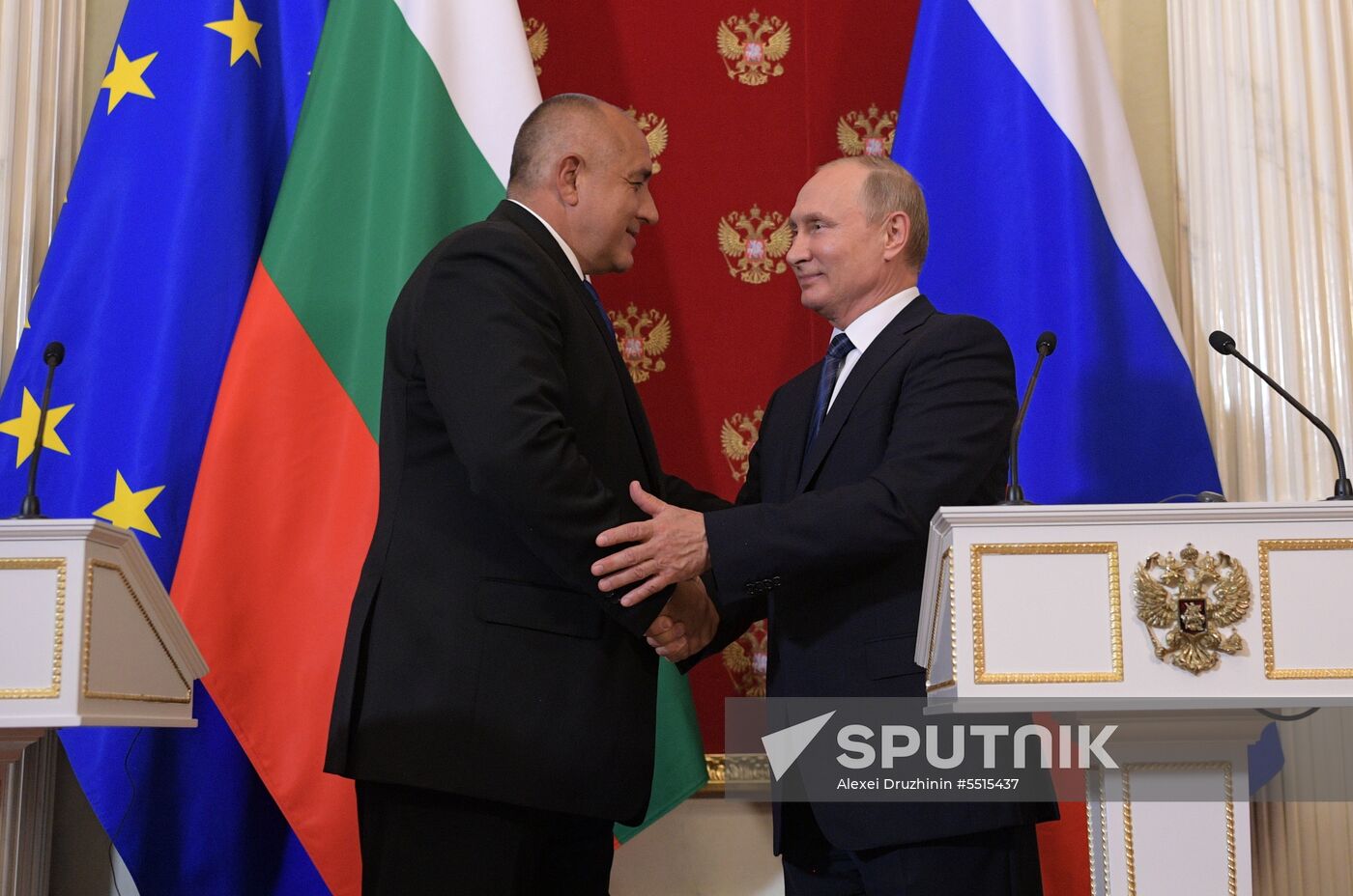 Russian President Vladimir Putin meets with Prime Minister of Bulgaria Boyko Borisov