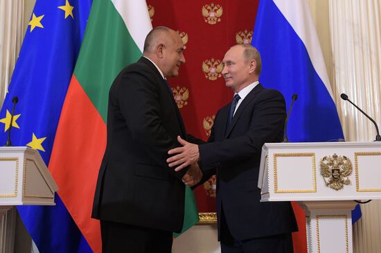 Russian President Vladimir Putin meets with Prime Minister of Bulgaria Boyko Borisov