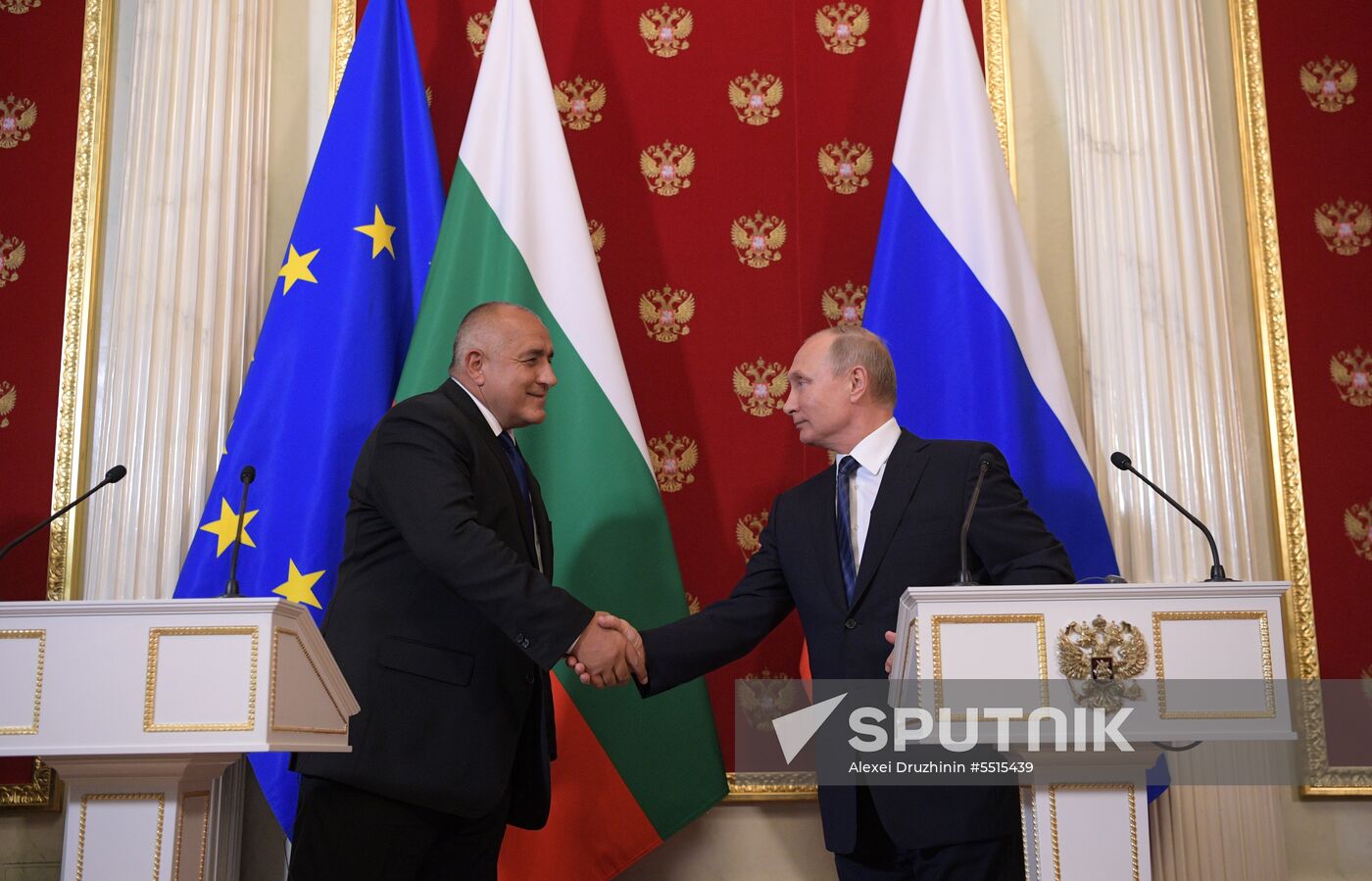 Russian President Vladimir Putin meets with Prime Minister of Bulgaria Boyko Borisov