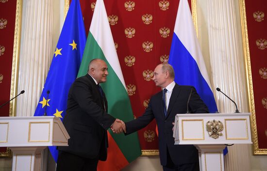 Russian President Vladimir Putin meets with Prime Minister of Bulgaria Boyko Borisov