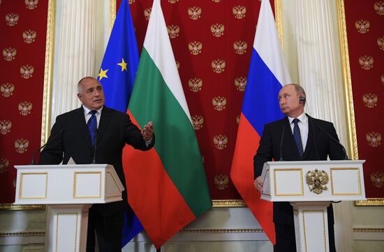 Russian President Vladimir Putin meets with Prime Minister of Bulgaria Boyko Borisov