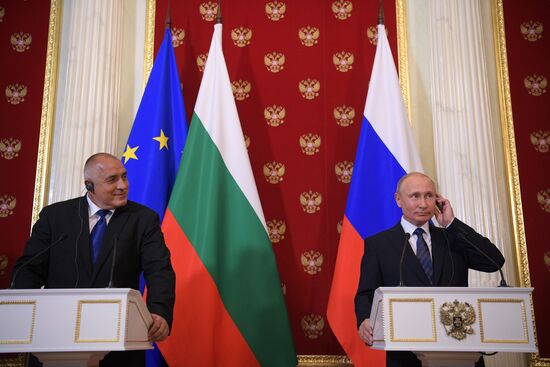 Russian President Vladimir Putin meets with Prime Minister of Bulgaria Boyko Borisov