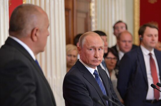 Russian President Vladimir Putin meets with Prime Minister of Bulgaria Boyko Borisov