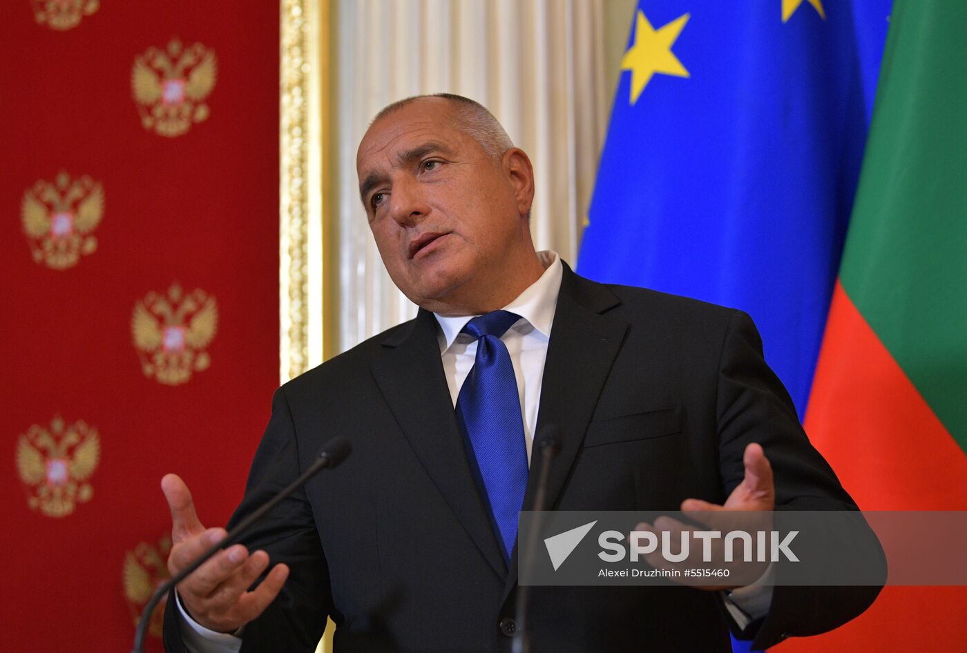 Russian President Vladimir Putin meets with Prime Minister of Bulgaria Boyko Borisov