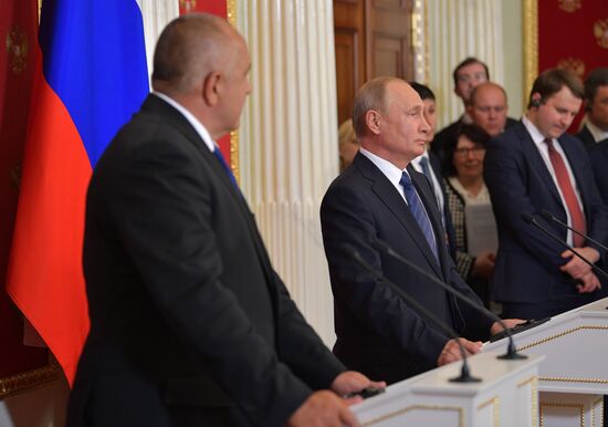 Russian President Vladimir Putin meets with Prime Minister of Bulgaria Boyko Borisov