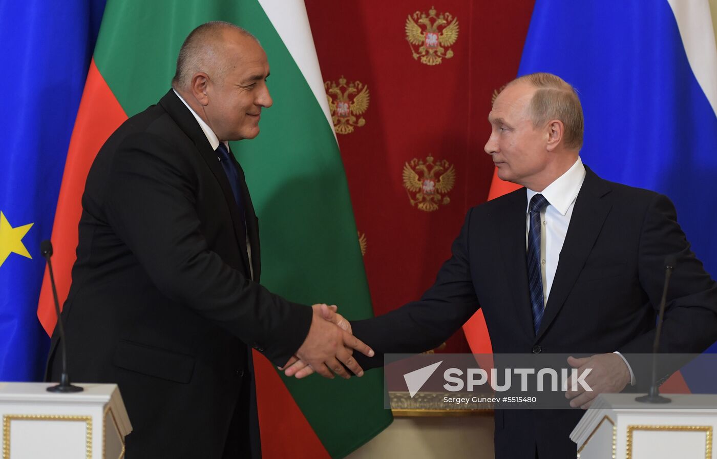 Russian President Vladimir Putin meets with Prime Minister of Bulgaria Boyko Borisov