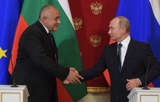 Russian President Vladimir Putin meets with Prime Minister of Bulgaria Boyko Borisov