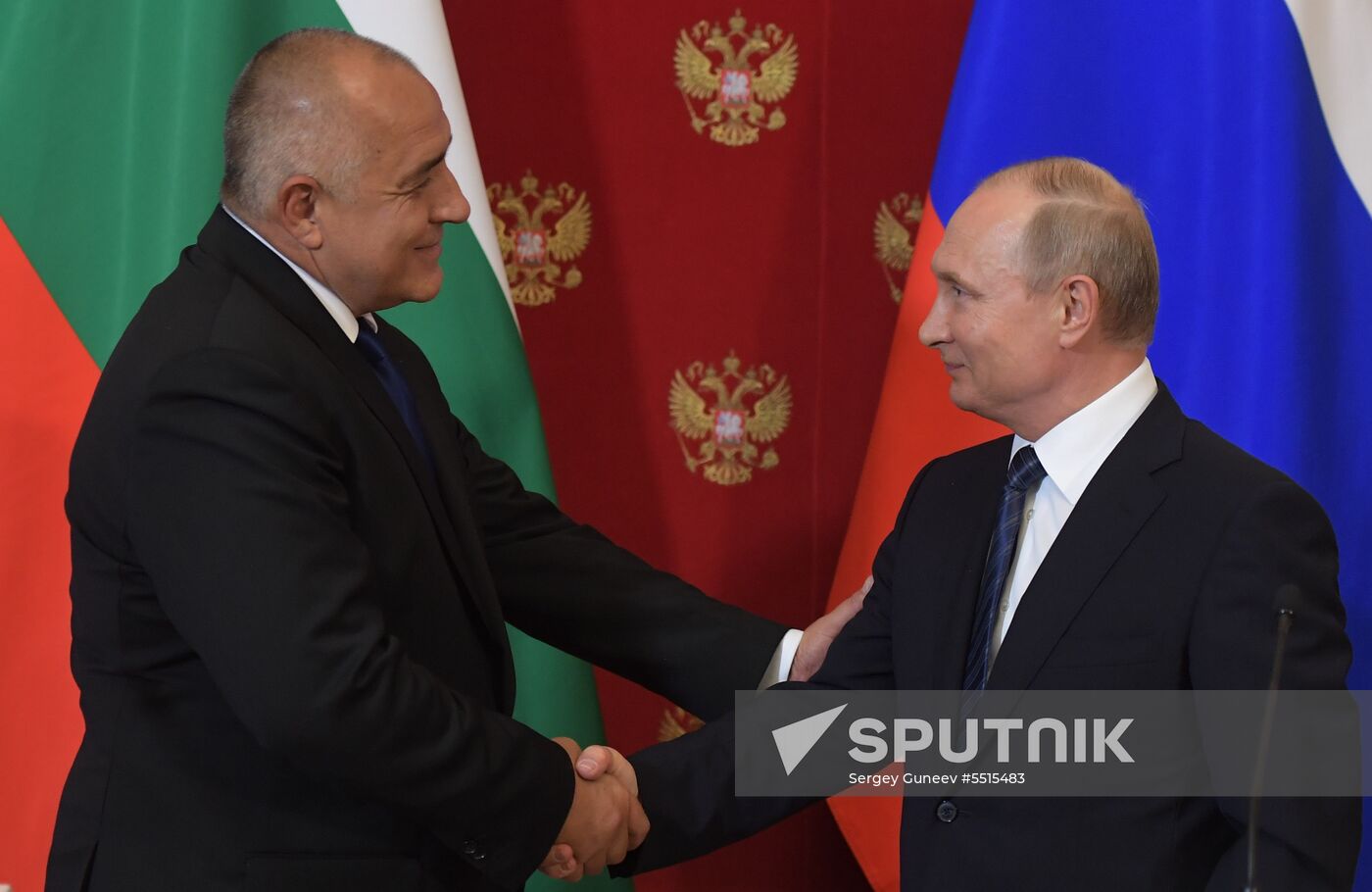 Russian President Vladimir Putin meets with Prime Minister of Bulgaria Boyko Borisov