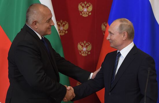 Russian President Vladimir Putin meets with Prime Minister of Bulgaria Boyko Borisov