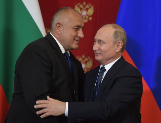 Russian President Vladimir Putin meets with Prime Minister of Bulgaria Boyko Borisov