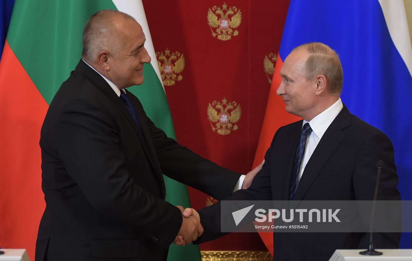 Russian President Vladimir Putin meets with Prime Minister of Bulgaria Boyko Borisov