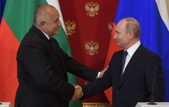 Russian President Vladimir Putin meets with Prime Minister of Bulgaria Boyko Borisov