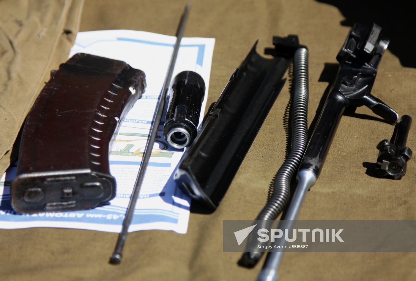 School students practice in firing from Kalashnikov rifle in Donetsk People’s Republic