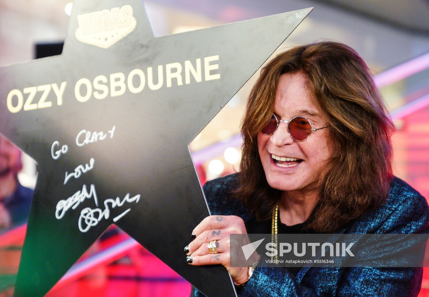 Ozzy Osbourne signs his star on Walk of Fame at Vegas Crocus City
