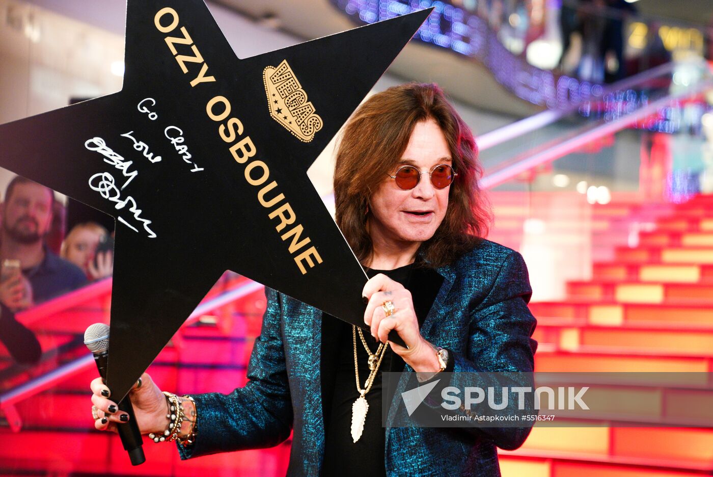 Ozzy Osbourne signs his star on Walk of Fame at Vegas Crocus City