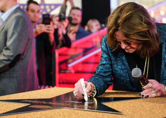 Ozzy Osbourne signs his star on Walk of Fame at Vegas Crocus City
