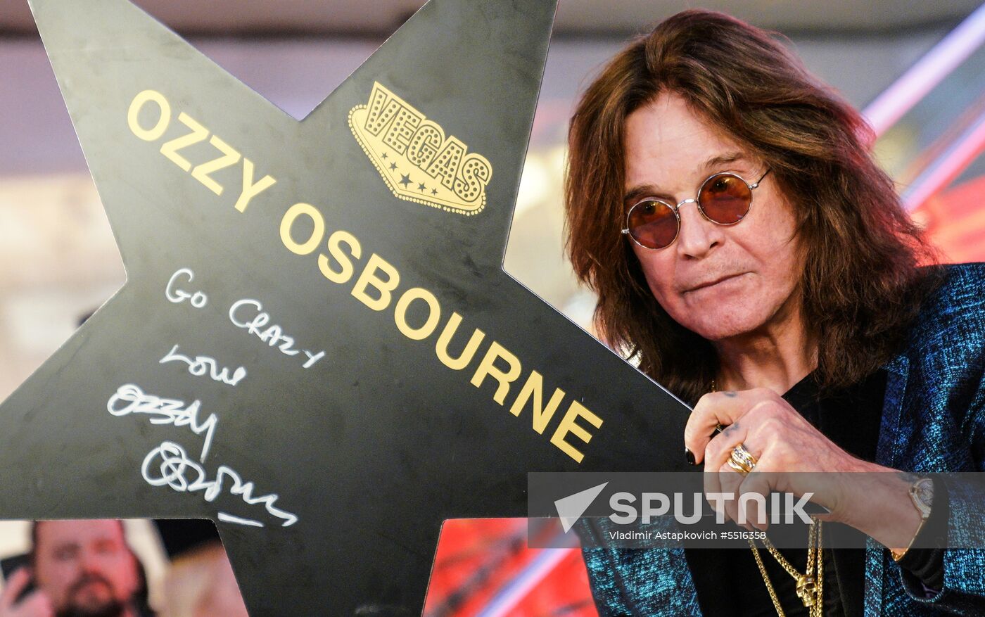Ozzy Osbourne signs his star on Walk of Fame at Vegas Crocus City