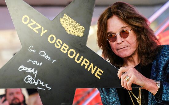 Ozzy Osbourne signs his star on Walk of Fame at Vegas Crocus City