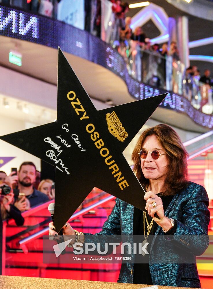 Ozzy Osbourne signs his star on Walk of Fame at Vegas Crocus City