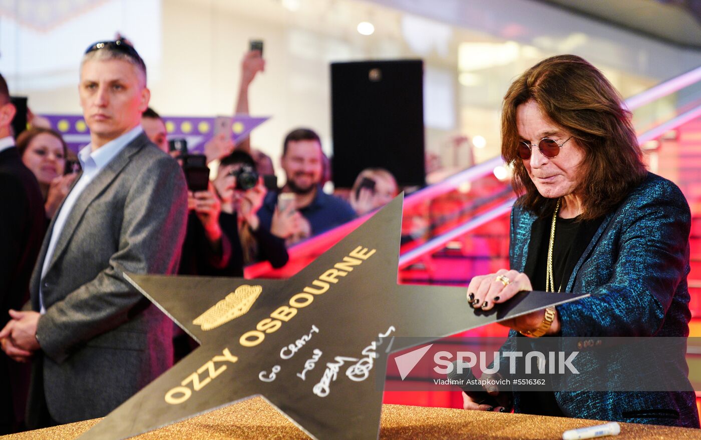 Ozzy Osbourne signs his star on Walk of Fame at Vegas Crocus City