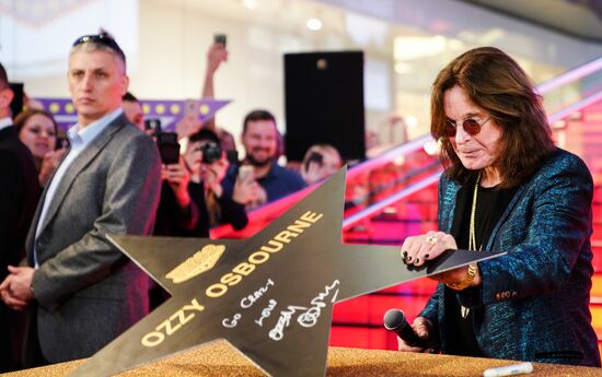 Ozzy Osbourne signs his star on Walk of Fame at Vegas Crocus City