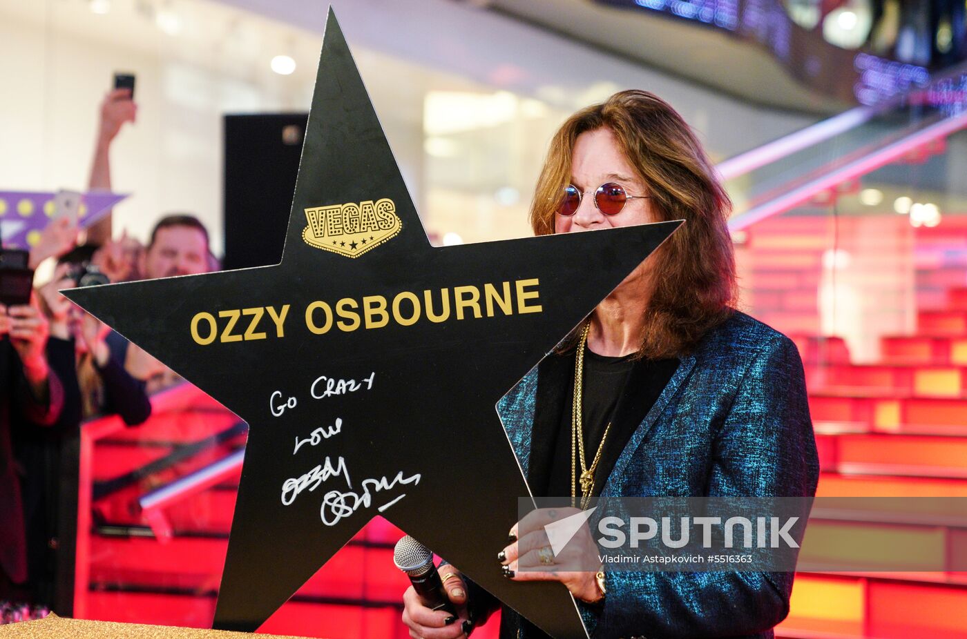 Ozzy Osbourne signs his star on Walk of Fame at Vegas Crocus City