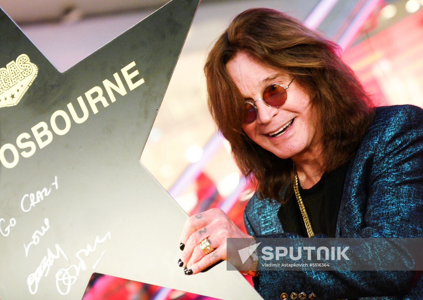 Ozzy Osbourne signs his star on Walk of Fame at Vegas Crocus City