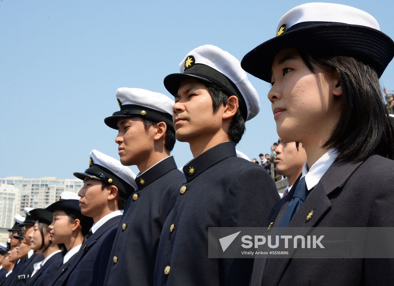 Japan's Kaiwo Maru tall ship welcomed at Vladivostok port