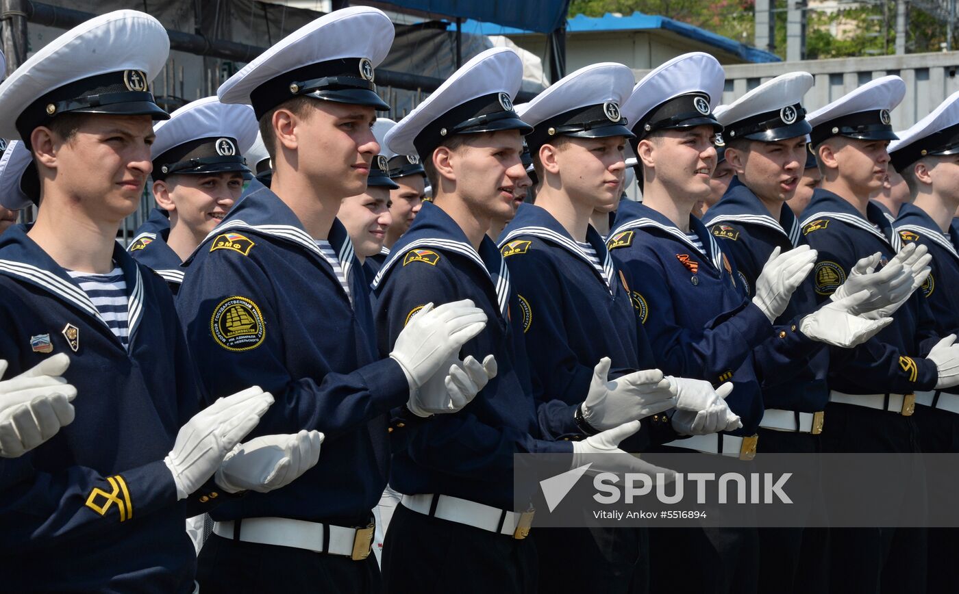 Japan's Kaiwo Maru tall ship welcomed at Vladivostok port