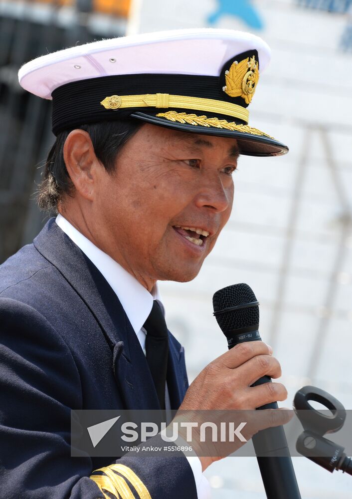 Japan's Kaiwo Maru tall ship welcomed at Vladivostok port