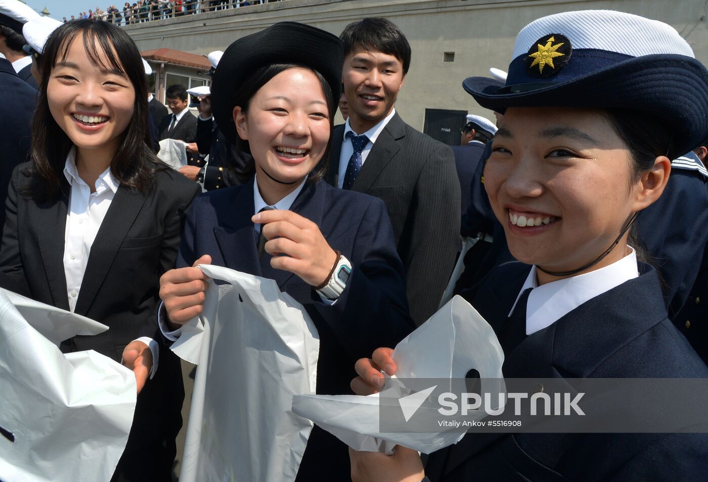 Japan's Kaiwo Maru tall ship welcomed at Vladivostok port