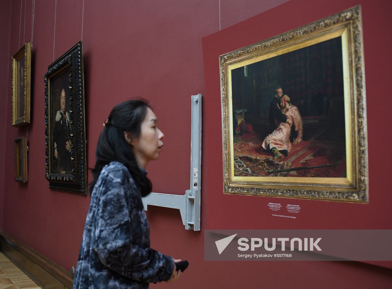 Reproduction of Ivan the Terrible and His Son Ivan on November 16, 1581 painting hung at Tretyakov Gallery