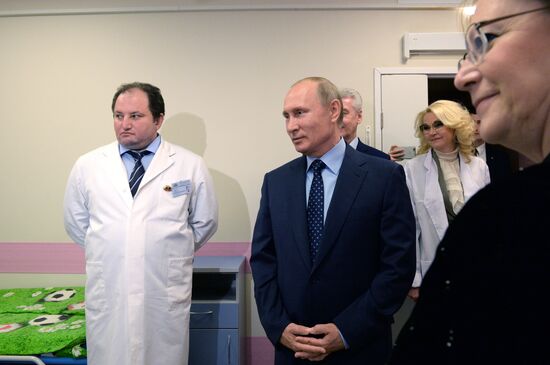 President Vladimir Putin visits Morozov Children's Hospital