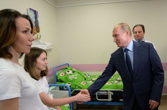 President Vladimir Putin visits Morozov Children's Hospital
