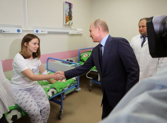 President Vladimir Putin visits Morozov Children's Hospital