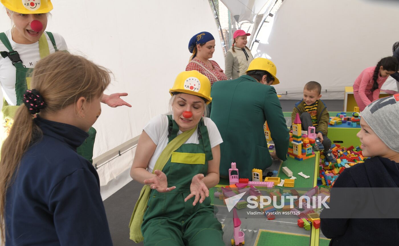 Kids party at Russian children Clinical Hospital