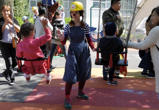Kids party at Russian children Clinical Hospital