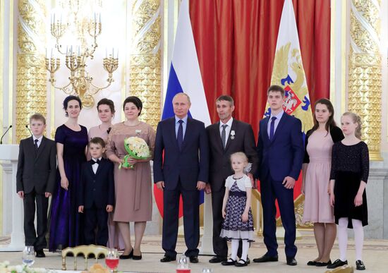 President Vladimir Putin awards Orders of Parental Glory