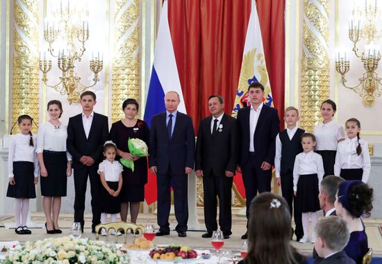 President Vladimir Putin awards Orders of Parental Glory