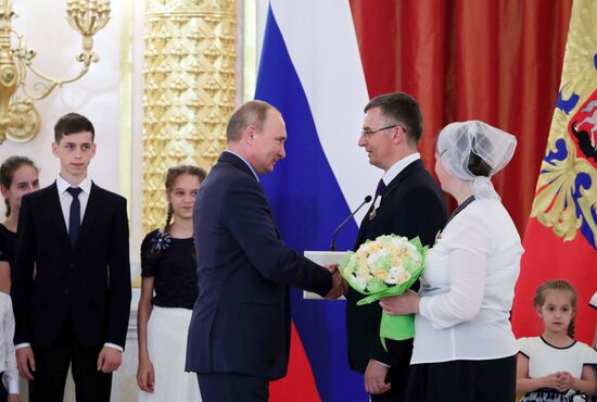 President Vladimir Putin awards Orders of Parental Glory