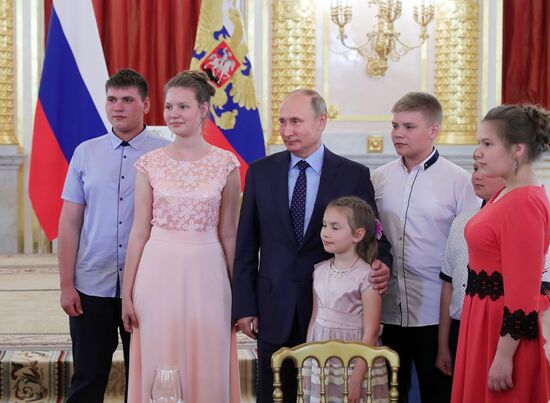 President Vladimir Putin awards Orders of Parental Glory