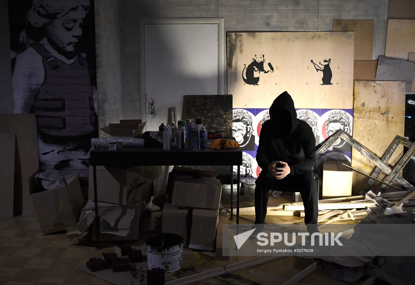 Early show of Banksy exhibition in Moscow