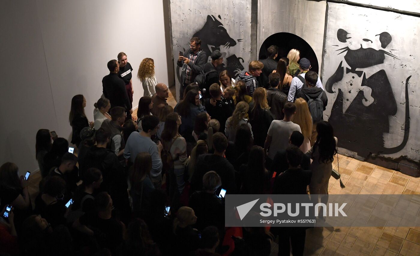 Early show of Banksy exhibition in Moscow