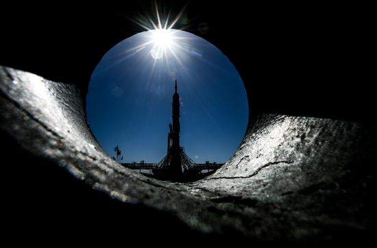 Soyuz-FG launch vehicle delivered to Baikonur launch site